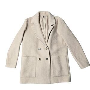H&M Wool Blend Beige Coat Size: S